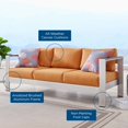 thumbnail image 4 of Modway Canapé de Patio Extérieur en Aluminium, Argent Orange, 4 of 10