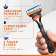 thumbnail image 4 of Gillette Fusion5 Razor Refills for Men Razor Cartridges, Lubrication Strip, Precision Trimmer for Men, 5-Blade Razor Blades for Close Shave 12ct, 4 of 13