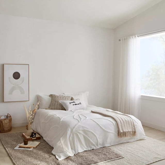 Bouclair Off White Reilly Collection - 3-Piece Duvet Cover Set Queen