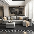 thumbnail image 4 of HONBAY Canapé Sectionnel-Lit en Tissu avec Rangement pour Salon, Gris, 4 of 8