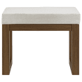 thumbnail image 3 of Bouclair Walnut Wood and Bouclé Fabric Upholstered Accent Bench, 3 of 6
