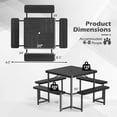 thumbnail image 3 of Costway Picnic Table Bench Set for 4-8 People with Umbrella Hole All-Weather HDPE Tabletop Black, 3 of 10