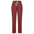 thumbnail image 3 of Women's Lace Up Wide Leg Cropped Pants - Solid Color Casual Trousers with Pockets (2), 3 of 3