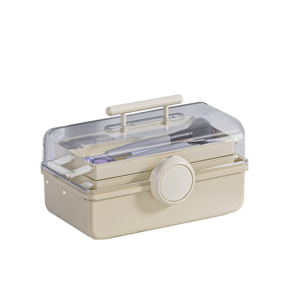 AYktou Organiseurs et Rangement pour la Maison Organiseur de Maquillage de Bureau Transparent et Grande Capacité Organiseur de Rangement Portable avec Spacieux pour Maquillage à Main pour Fête Intérieur