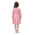 thumbnail image 3 of B91xZ Robe à Manches Courtes pour Petites Filles, Manches Volantées, Extensible, Ligne A, Évasée, Robe de Fête, Rose 11-12 Ans, 3 of 5