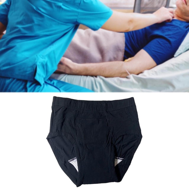 Langgg Couche d'Incontinence pour Hommes, Étanche, Lavable, Confortable, pour Incontinence, Noir, TG