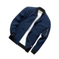 thumbnail image 3 of FAROOT Men's Bomber Jackets Solid/Contrast Color Stand Collar Long Sleeve Zip Front Coat, 3 of 6