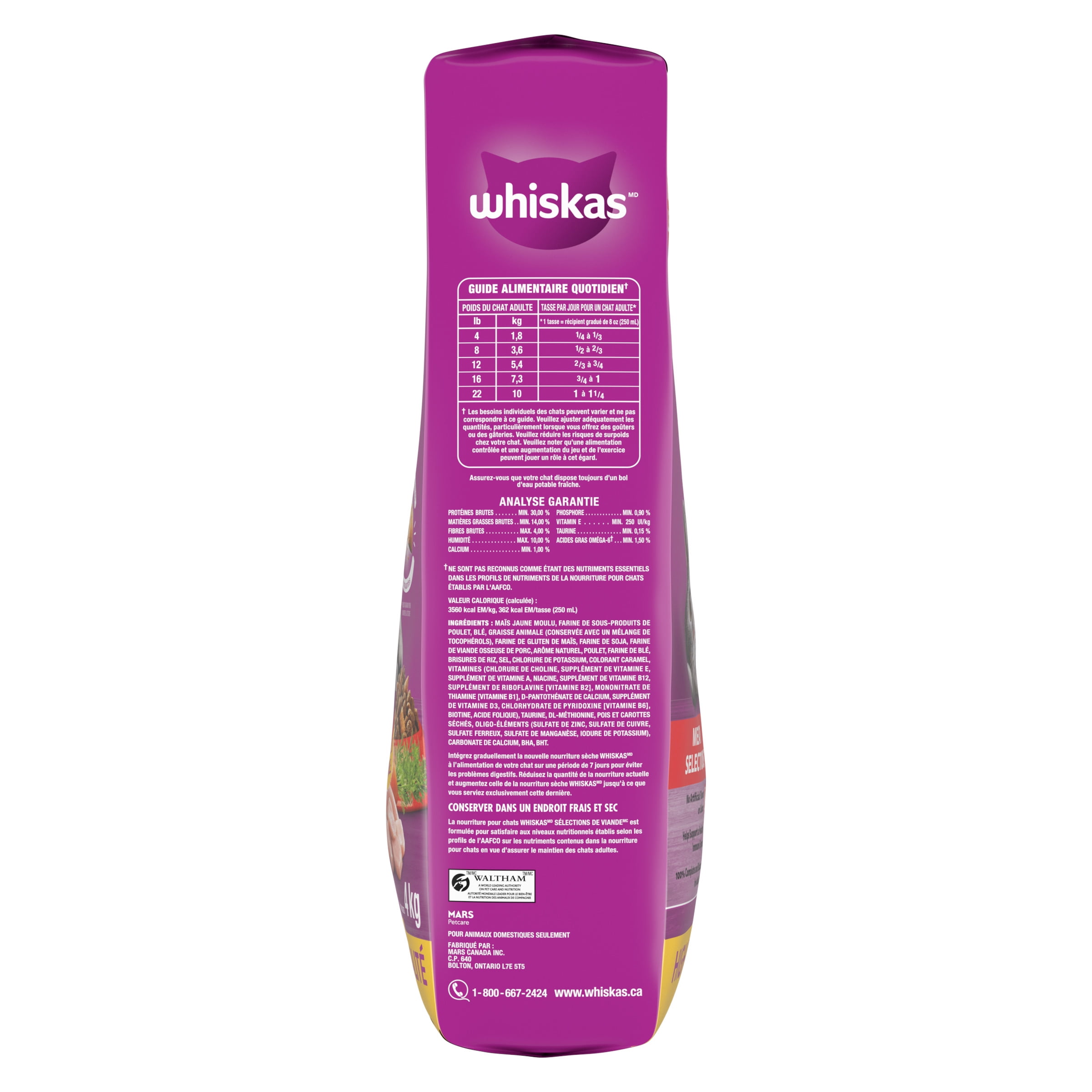 WHISKAS Adult Dry Cat Food Meaty Selections With Real Chicken 4kg