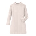 thumbnail image 5 of HXWCHs Robe à Étages Filles Coupe Ajustée Robe Moulante Hiver Chaude Extensible Col Roulé Manches Longues Tenue Décontractée pour Tout-Petits et Enfants avec Beige Doux 9-10 Ans, 5 of 5