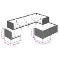 thumbnail image 4 of vidaXL 8 Piece Garden Lounge Set with Cushions Poly Rattan Dark Grey, 4 of 4