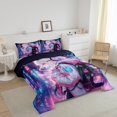 thumbnail image 3 of Erosebridal Anime Girls Bedding Full Comforter Set, Gradient Neon Watercolor Down Comforter, Japanese Style Decor, Reversible, 3 of 7