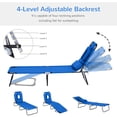 thumbnail image 4 of Outsunny Chaise Longue d'Extérieur Pliante, Chaise Longue de Plage Inclinable Portable avec Ouverture pour le Visage, Coussin Détachable, Dossier Réglable à 4 Positions, pour Patio, Jardin, au Bord de la Piscine, Bleu, 4 of 10