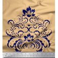 thumbnail image 1 of Soimoi polyester Crepe Fabric Ogee Damask Print Fabric by Yard 52 Inch Wide, 1 of 5