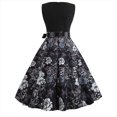 thumbnail image 5 of SMihono Robes Bohèmes d'Été pour Femmes Grande Taille Mode Vintage Imprimé Col en V Sans Manches Robe Aguichant Évasée, 5 of 5