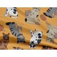 thumbnail image 4 of oneOone Rayon Dark Yellow Fabric Cat Sewing Material Print Fabric By The Yard 56 Inch Wide-N6C, 4 of 5