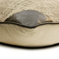 thumbnail image 2 of Decorative Brown 20"x20" (50x50 cm) Throw Pillows, Linen & Faux Leather Textured Fabric, Jute & Patchwork Throw Pillows For Couch, Solid Pattern Modern Style - The George, 2 of 3