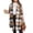 501_Khaki, variant on Plus Size Womens Plaid Shacket Jacket Long Flannel Shirt Casual Lapel Button Down Trench Coats Long Sleeve Plaid Coat Pockets