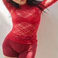 thumbnail image 4 of Turtleneck Sheer Lace Basic Shirt Pullover for Women with Long Sleeves, 4 of 7