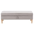 thumbnail image 1 of Pouf de rangement en velours Perry, gris clair, 1 of 9