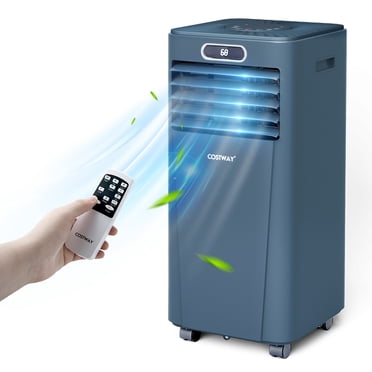 Costway Climatiseur Portatif 8000 BTU avec Télécommande Refroidisseur d'Air 3-en-1 avec Séchage