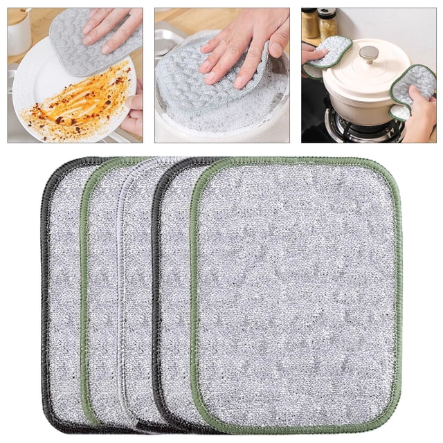 Accessoires de Cuisine Classiques, Guenilles à Vaisselle en Fil Polyvalentes pour Vaisselle et Séchage, Chiffons de Nettoyage en Fil Réutilisables, Chiffon Rond en Fil pour Lavage, Chiffon à Vaisselle en Fil Non Abrasif pour Casseroles et Poêles de Cuisine
