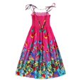 thumbnail image 1 of Robe d'Été Filles Robe de Fleurs Enfants Fille Belle Robe Bohème Plage Robes de Coton Sans Manches Arc-en-Ciel Robe de Soleil avec Collier 2-10 Ans, 1 of 9