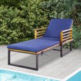 thumbnail image 1 of Costway Chaise Longue de Patio Rembourrée, Inclinable et Réglable, Bleu Marine, 800 Lb, 1 of 9