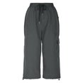 thumbnail image 3 of Plebaso Pantalon Capri Cargo pour Femmes, Joggers de Randonnée Légers à Cordon, Capris de Travail d'Extérieur avec Poches, 3 of 6