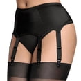 thumbnail image 2 of Lace Garter Belt,Stocking Suspender,Metal Clip Garter,Stylish Lace Garter Belt with Multi Strap and Metal Clip Adjustable Waist Design Comfortable Suspender Accessory for High Stockings,Black,L, 2 of 8