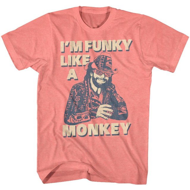 Macho Man T-Shirt en Soie Corail Chiné Funky