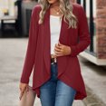 thumbnail image 2 of Pxiakgy Womens Open Front Cardigan Long Sleeve Knit Sweater Outwear With Pockets Red + L, 2 of 7