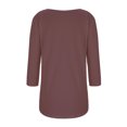 thumbnail image 4 of FAIWAD Oversized Tshirts for Women 3/4 Sleeve Button Decor Tops Cute Round Neck Basic Business Tees Blouses, 4 of 4