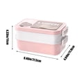 thumbnail image 3 of Meitianfacai Student Office Worker Children's Fruit Lunch Box Microwave Heating Compartment Lunch Box Plastic Fresh Style Lunch Box(Pink), 3 of 8