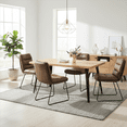 thumbnail image 1 of Homy Casa 4 Piece Upholstered Dining Chairs with Anti Rust Metal Legs and Adjustable Foot Pads, 1 of 7