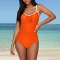 thumbnail image 2 of Diufon Swimsuit for Women Summer Beach Solid Color Crewneck Bathing Suits Casual Tight Bikini Swimwear, 2 of 6