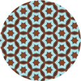 thumbnail image 1 of Ahgly Company Tapis Rond Lavable en Machine Intérieur Transitionnel Bleu Lagon, 5 Pieds Rond, 1 of 7