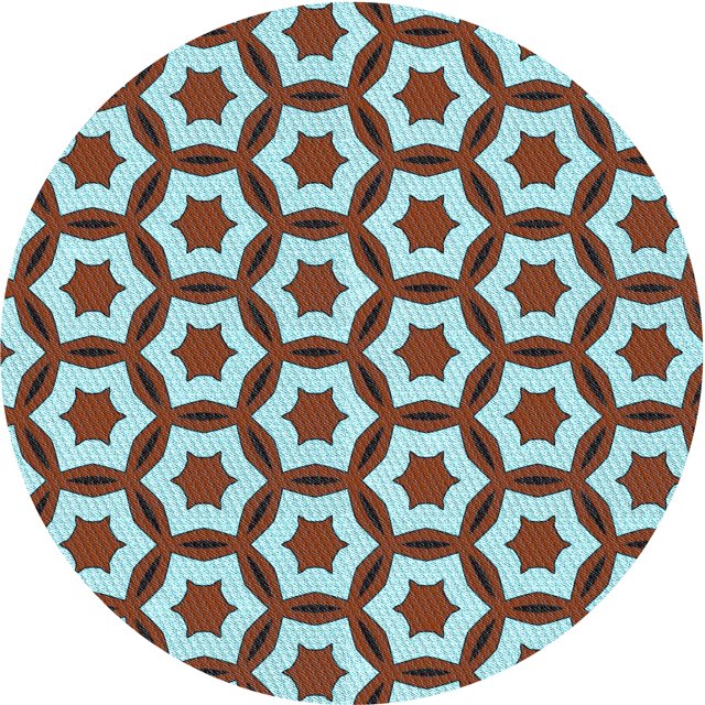 Ahgly Company Tapis Rond Lavable en Machine Intérieur Transitionnel Bleu Lagon, 5 Pieds Rond