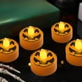 thumbnail image 4 of Halloween Candle Lanterns Set of 12 - Flameless LED Tea Lights with Timer for Pumpkin Ghost Decorations, 4 of 6