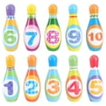 thumbnail image 1 of EeaseCA Small Solid Bowling Play Set Colorful Pattern Bowling Playthings Sports Bowling Games Educational Toy for Kids Children, 1 of 8