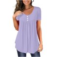 thumbnail image 1 of asjyhkr Plus Size T Shirts for Women Crew Neck Short Sleeve Loose Fitting Oversized Tees, 1 of 6