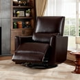 thumbnail image 1 of Swivel Rocking Chair Recliner Sofa Chair with 30inch Wide Seat PU Leather Single Sofa with High Backrest and Footrest, Lumbar Support and Padded Armrests, Comfortable Glider Rocker for Bedroom, 1 of 8