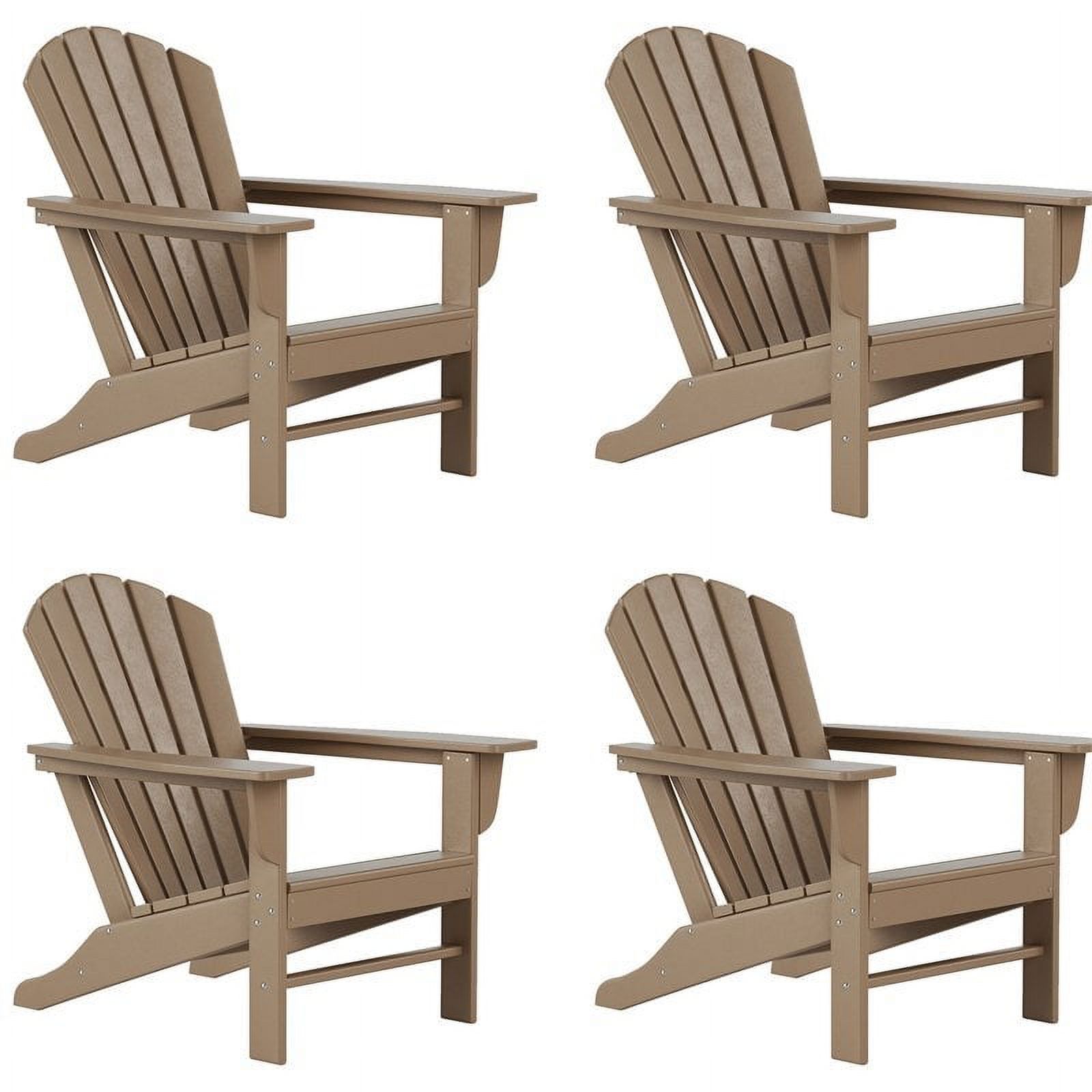 Chaise Adirondack Classique d'Extérieur (Ensemble de 4) en Bois Vieilli