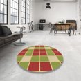 thumbnail image 4 of Ahgly Company Tapis de Zone Rond Vert Transitionnel pour Intérieur Lavable à la Machine, 3 Pieds Rond, 4 of 7