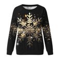 thumbnail image 4 of Pisexur Chandail en Molleton de Noël pour Femmes Sans Capuche Imprimé Graphique Vacances Col Rond Chandail en Molleton Ample Surdimensionné Automne Mode Décontracté Chandail-Over Manches Longues pour Femmes, 4 of 4