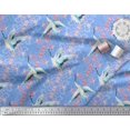 thumbnail image 2 of Soimoi Rayon Fabric Floral Damask & Stork Bird Decor Fabric Printed Yard 42 Inch Wide, 2 of 3