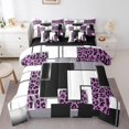 thumbnail image 1 of YST Abstract Geometric Full Bedding Set For Girls Kids Safari Leopard Print Bed In A Bag 7 Piece Cheetah Checkered Comforter Set With Sheets Wildlife Grids Bed Set Wild Animal, 1 of 5