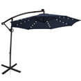 thumbnail image 2 of Costway 10FT Patio Offset Umbrella Solar Powered LED 360Degree Rotation Aluminum Navy, 2 of 10