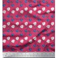 thumbnail image 1 of Soimoi Pink Poly Georgette Fabric Swirl & Daisy Floral Print Fabric by Yard 52 Inch Wide, 1 of 1
