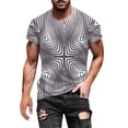 thumbnail image 2 of EGNMCR Men's Fashion Summer Neckline T-shirt Printing Pattern Short Sleeve, 2 of 5