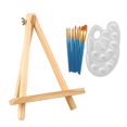 thumbnail image 1 of 1 Set 13pcs Small Tabletop Wood Display Artist A-Frame Easel Photo Frame Bracket Photo Painting Triangle Easel with Paint Brush and, 1 of 8
